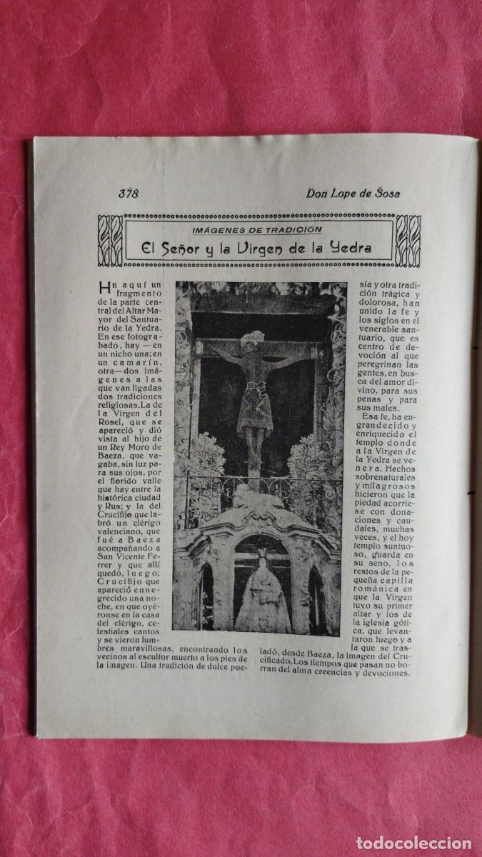 Coleccionismo de revistas y peri&oacute;dicos: EL SE&Ntilde;OR Y LA VIRGEN DE LA YEDRA.-IMAGENES DE TRADICION.-BAEZA.-LOPE DE SOSA.-A&Ntilde;O 1924.