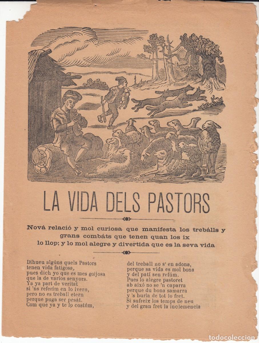 Coleccionismo de revistas y peri&oacute;dicos: PLIEGO DE CORDEL - ROMAN&Ccedil;OS - LA VIDA DELS PASTORS - SIGLO XIX