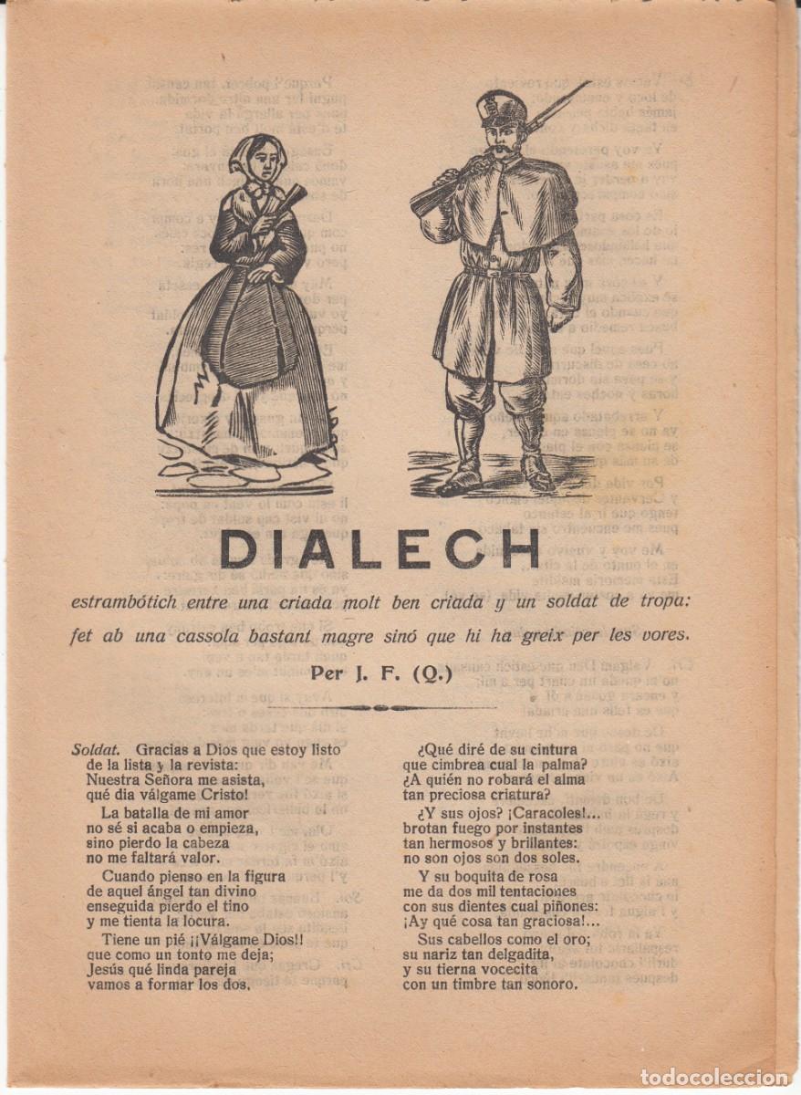 Coleccionismo de revistas y peri&oacute;dicos: PLIEGO DE CORDEL - ROMAN&Ccedil;OS - DIALECH ENTRE UNA CRIADA Y UN SOLDAT DE TROPA - SIGLO XIX