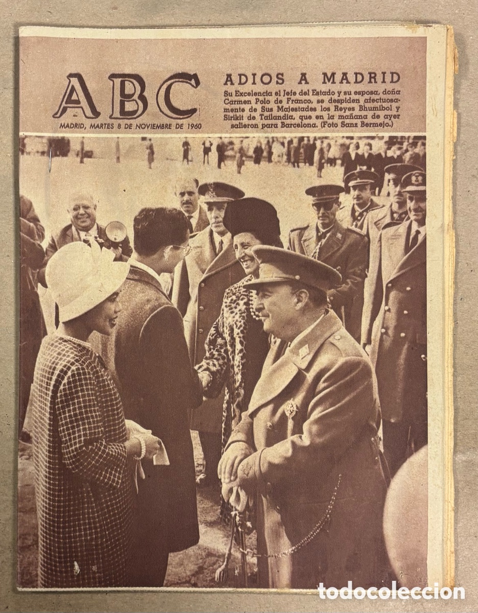Coleccionismo de revistas y peri&oacute;dicos: ABC (8 NOVIEMBRE 1960) REYES TAILANDIA EN MADRID, F&Aacute;BRICA ARTEXTIL SABADELL ARTILENE,&hellip;