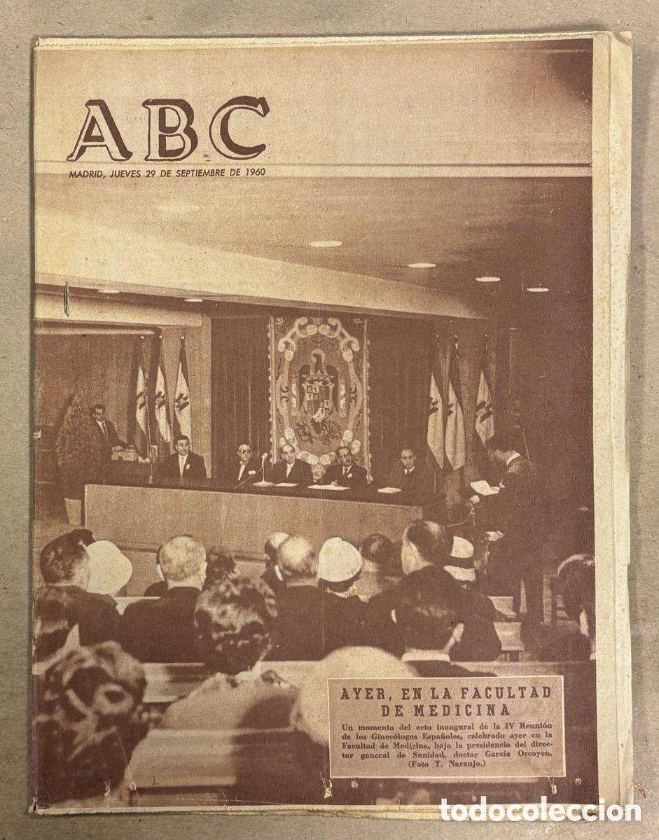 Coleccionismo de revistas y peri&oacute;dicos: ABC (29 SEPTIEMBRE 1960) REUNI&Oacute;N GINEC&Oacute;LOGOS ESPA&Ntilde;OLES, CEUTA Y SU PLAZA DE &Aacute;FRICA, COPA EUROPA BARC
