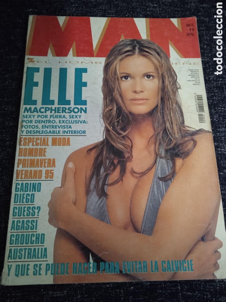 Coleccionismo de revistas y peri&oacute;dicos: MAN N&ordm; 90 A&Ntilde;O 1995- ANDRE AGASSI, APRIL KEYES, POSTER DESPLEGABLE: ELLE MACPFHERSON