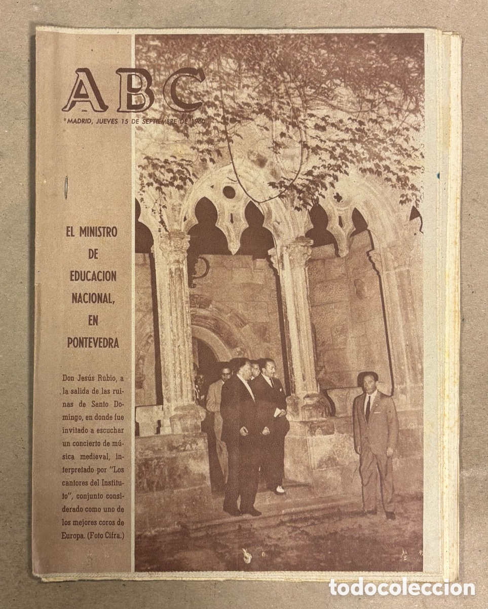 Coleccionismo de revistas y peri&oacute;dicos: ABC (15 SEPTIEMBRE 1960) MINISTRO DE EDUCACI&Oacute;N NACIONAL EN PONTEVEDRA, FIESTAS VENDIMIA JEREZ DE LA