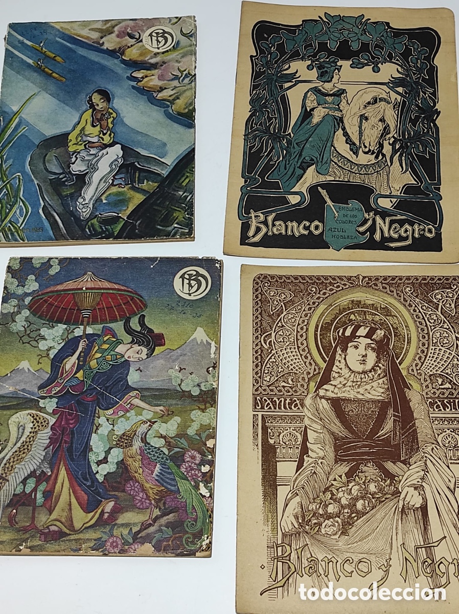 Coleccionismo de revistas y peri&oacute;dicos: Lote 4 Revistas Blanco y Negro (1901-1935) &ndash; Portadas Ilustradas Art Nouveau / Art D&eacute;co