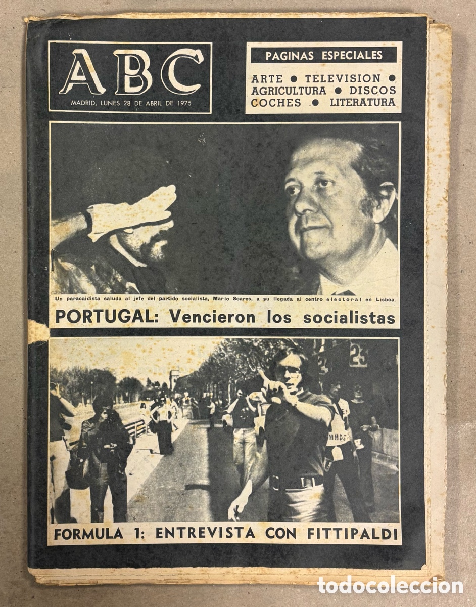 Coleccionismo de revistas y peri&oacute;dicos: ABC (28 ABRIL 1975) PORTUGAL: VENCIERON LOS SOCIALISTAS, PRIMERA PLANA BILLY WILDER, BILLY SWAN, FIT