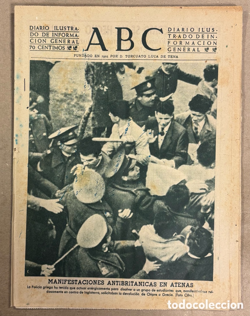 Coleccionismo de revistas y peri&oacute;dicos: ABC (28 ENERO 1952) MANIFESTACIONES ANTIBRIT&Aacute;NICAS EN ATENAS, PEL&Iacute;CULA PARSIFAL,&hellip;