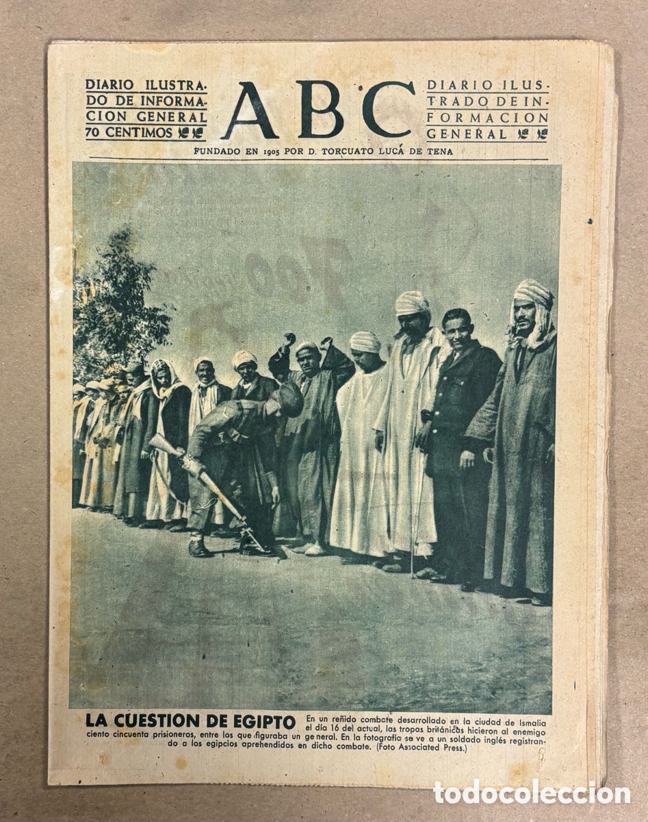 Coleccionismo de revistas y peri&oacute;dicos: ABC (21 ENERO 1952) LA CUESTI&Oacute;N DE EGIPTO, TORERO MANOLO CANO, ATL&Eacute;TICO MADRID 2-1 ZARAGOZA,&hellip;