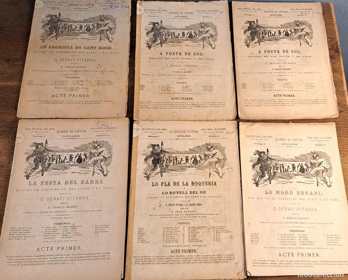 Coleccionismo de revistas y peri&oacute;dicos: Lote de obras teatrales &ldquo;Quadros de Costums Catalanas&rdquo; siglo XIX
