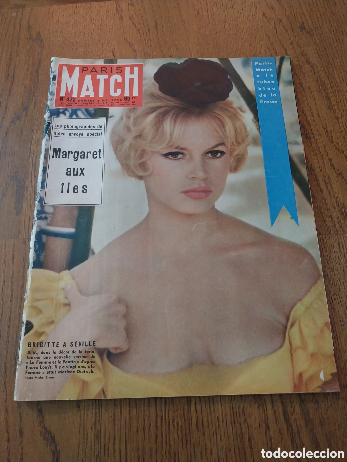 Coleccionismo de revistas y peri&oacute;dicos: PARIS MATCH 1958 . BRIGITTE BARDOT EN SEVILLA