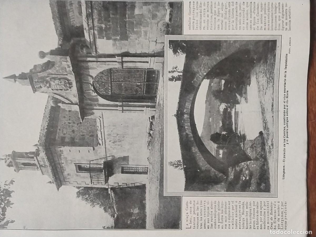 Coleccionismo de revistas y peri&oacute;dicos: LIERGANES EL PALACIO DE LOS CUESTAS PUENTE ANTIGUO SOBRE EL RIO MIERA CANTABRIA REVISTA A&Ntilde;O 1914