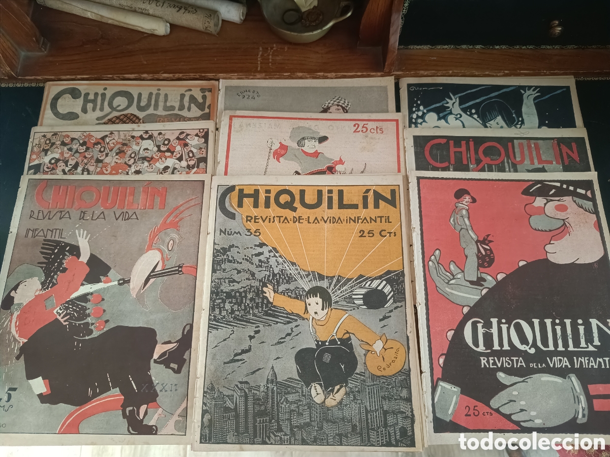 Coleccionismo de revistas y peri&oacute;dicos: CHIQUIL&Iacute;N. Revista de la vida infantil. Lote de 9 n&uacute;meros a&ntilde;o 1924. C&oacute;mic, ilustraci&oacute;n y recortables