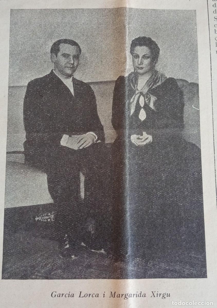 Coleccionismo de revistas y peri&oacute;dicos: art&iacute;culo de estreno 1935 obra teatro Yerma con fotograf&iacute;a de Federico Garc&iacute;a Lorca y Margarita Xirgu