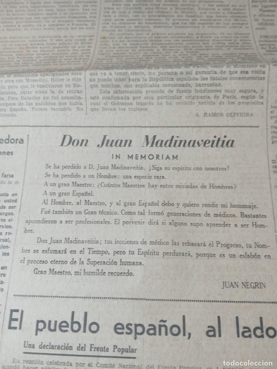 Coleccionismo de revistas y peri&oacute;dicos: LA VANGUARDIA A&Ntilde;O 1938 GUERRA CIVIL JUAN MADINAVEITIA VILABOI TEIA FERMIN MENDIETA ZUGAGAGOITIA