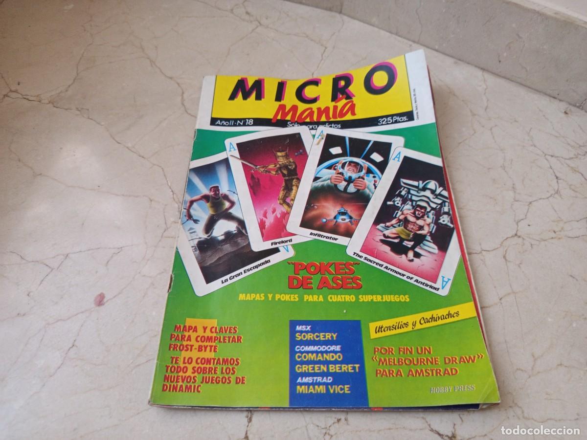 Coleccionismo de revistas y peri&oacute;dicos: REVISTA MICROMANIA MICRO MANIA N&ordm; 18. A&Ntilde;O II. POKES MSX COMMODORE AMSTRAD MIAMI VICE FIRELORD VER
