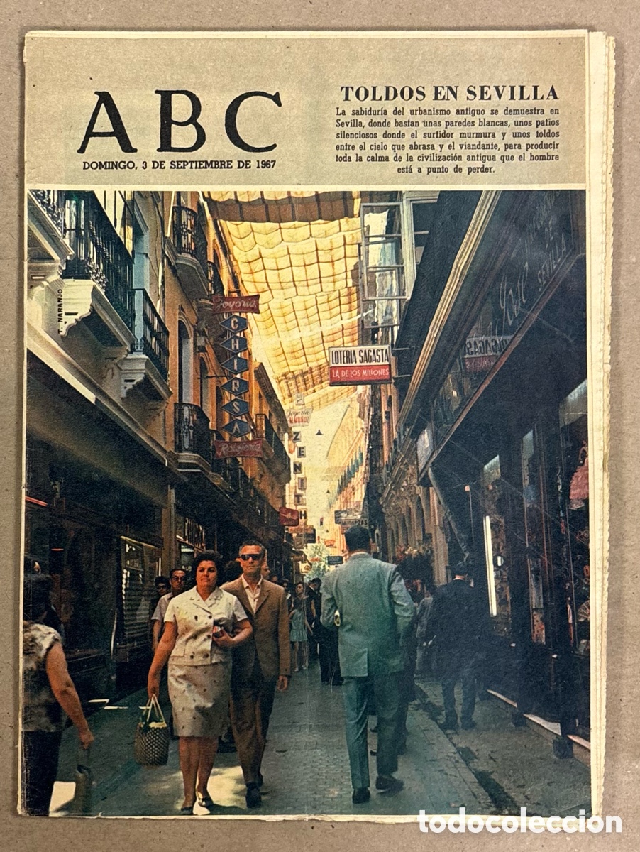 Coleccionismo de revistas y peri&oacute;dicos: ABC (3 SEPTIEMBRE 1967) TOLDOS EN SEVILLA, JEAN REY, CASTILLA Y SUS CASTILLOS, TROFEO CARRANZA