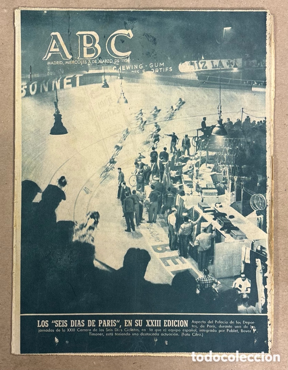 Coleccionismo de revistas y peri&oacute;dicos: ABC (7 MARZO 1956) LOS 6 DIAS DE PARIS CICLISMO POBLET, NUEVAS VIVIENDAS CORDOBA GRUPO SAN &Aacute;LVARO