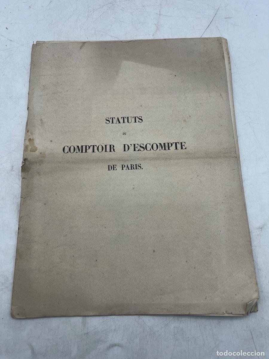 Coleccionismo de revistas y peri&oacute;dicos: DECRETO. STATUTS DU COMPTOIR D&rsquo;ESCOMPTE DE PARIS.
