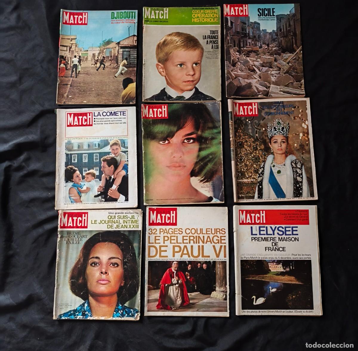 Coleccionismo de revistas y peri&oacute;dicos: Lote de 9 revistas Par&iacute;s Match de los 60