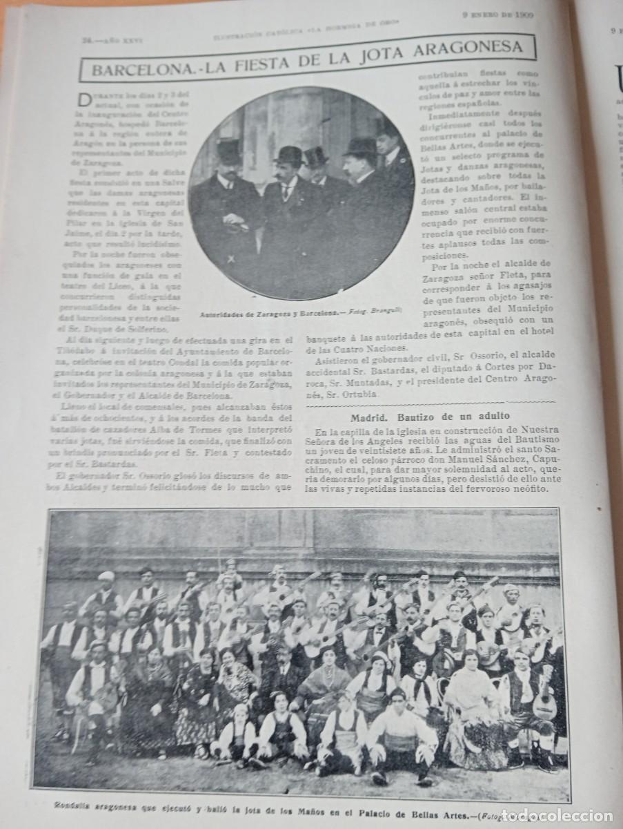 Coleccionismo de revistas y peri&oacute;dicos: REVISTA A&Ntilde;O 1909 EL MENDIGO DE MURILLO ALCALA DE CHIVERT XIVERT LA JOTA RONDALLA ARAGONESA BARCELONA