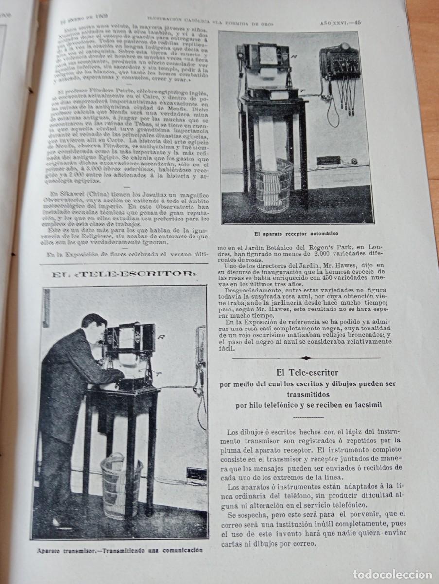 Coleccionismo de revistas y peri&oacute;dicos: REVISTA A&Ntilde;O 1909 INVENTO FAX TELE ESCRITOR CARNAVAL DE BANGKOK REY DE SIM TAILANDIA