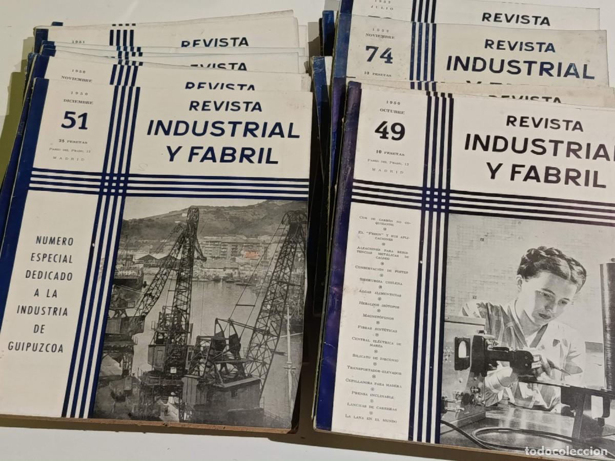 Coleccionismo de revistas y peri&oacute;dicos: Lote 31 revistas Industrial y Fabril 44-74