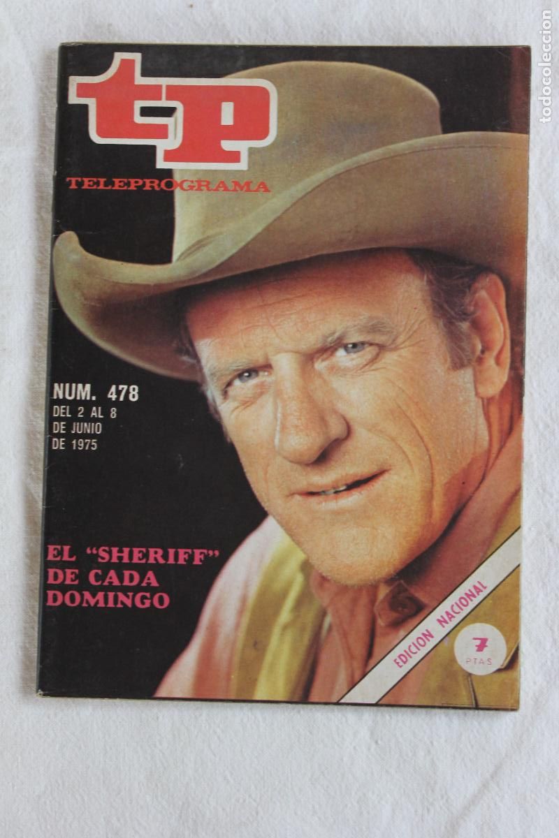 Coleccionismo de revistas y peri&oacute;dicos: TELEPROGRAMA N&ordm; 478 EL SHERIFF DE CADA SEMANA 1975