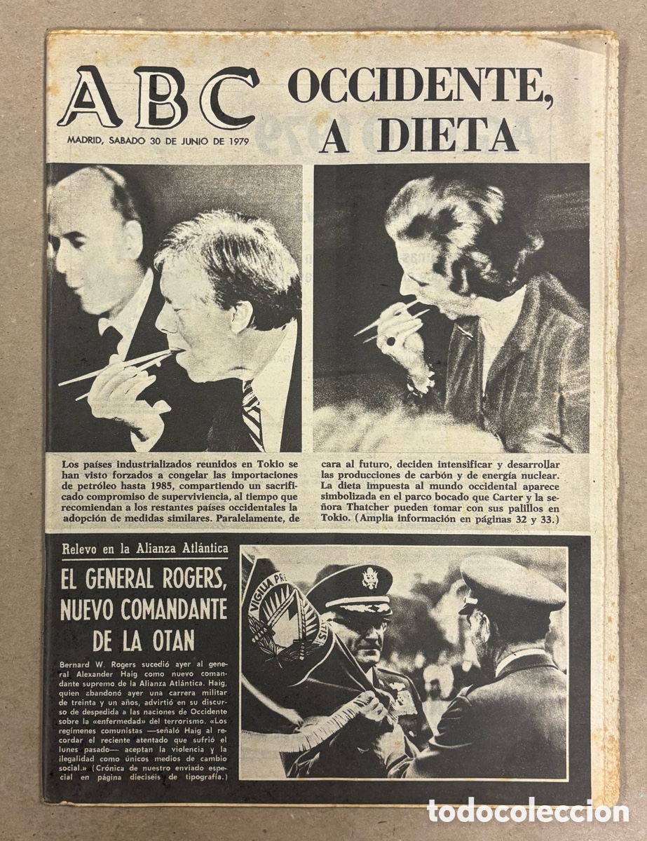 Coleccionismo de revistas y peri&oacute;dicos: ABC (30 JUNIO 1979) GENERAL ROGERS NUEVO COMANDATE OTAN, FINAL COPA REAL MADRID - VALENCIA