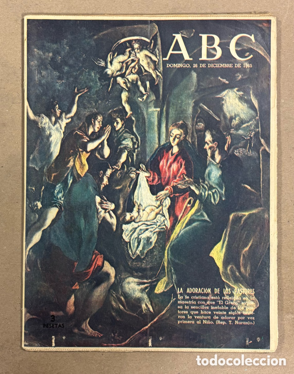 Coleccionismo de revistas y peri&oacute;dicos: ABC (26 DICIEMBRE 1965) LA ADORACI&Oacute;N DE LOS PASTORES, MANOLO SANTANA, ESPA&Ntilde;OL - ATL&Eacute;TICO MADRID