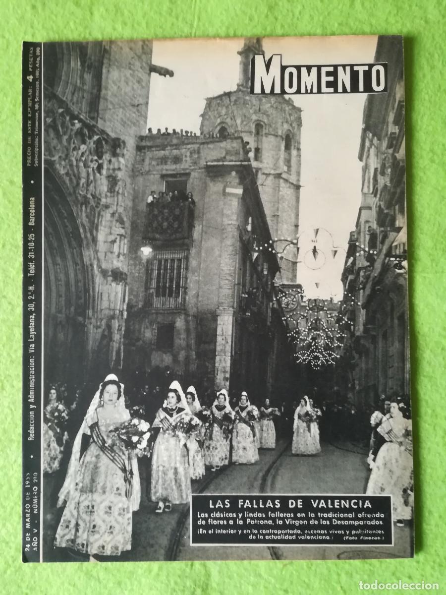Coleccionismo de revistas y peri&oacute;dicos: Revista antigua Momento las fallas de Valencia 1955 numero 210