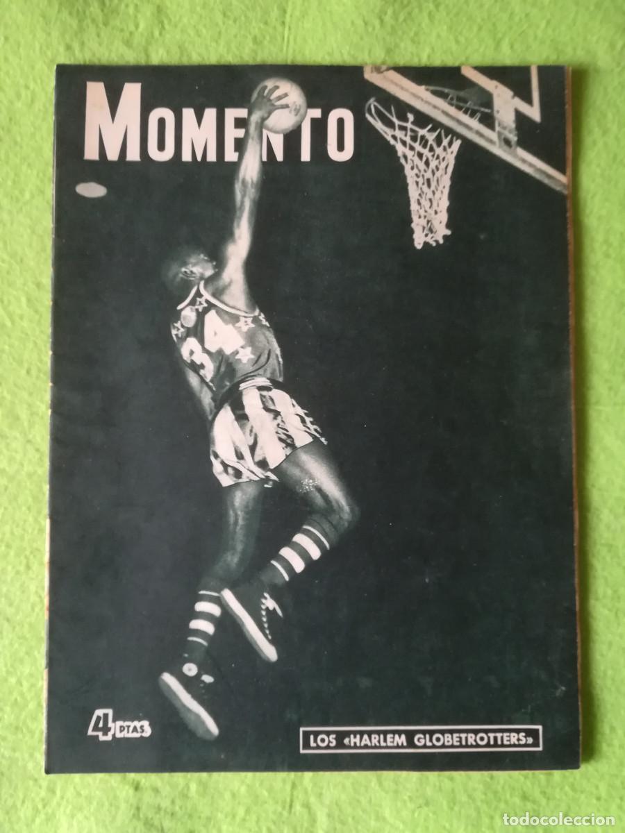 Coleccionismo de revistas y peri&oacute;dicos: Revista antigua Momento los harlem golbetrotters 1953 numero 122 baloncesto