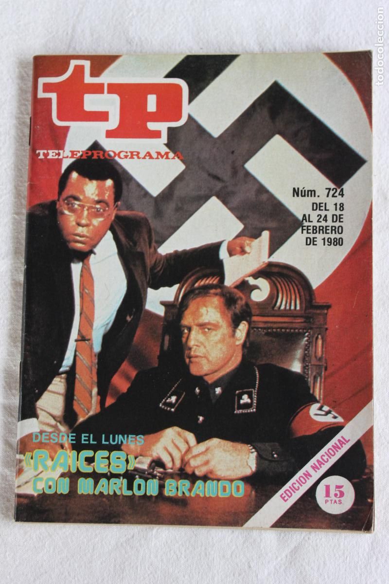 Coleccionismo de revistas y peri&oacute;dicos: TELEPROGRAMA N&ordm; 724 RAICES CON MARLON BRANDO