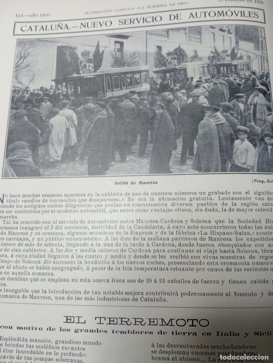 Coleccionismo de revistas y peri&oacute;dicos: REVISTA A&Ntilde;O 1909 OBISPO DE JACA ASILO PARA CIEGO AMPARO DE SANTA LUCIA BUS A MANRESA CARDONA SOLSONA
