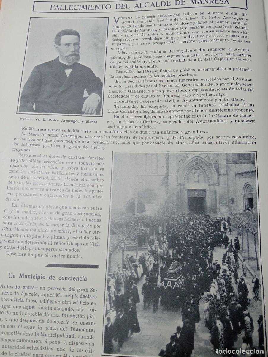 Coleccionismo de revistas y peri&oacute;dicos: REVISTA A&Ntilde;O 1909 BONANOVA TURO DE MONTCADA INCENDIO UNIVERSIDAD DEL ESCORIAL PERE ARMENGOU MANRESA
