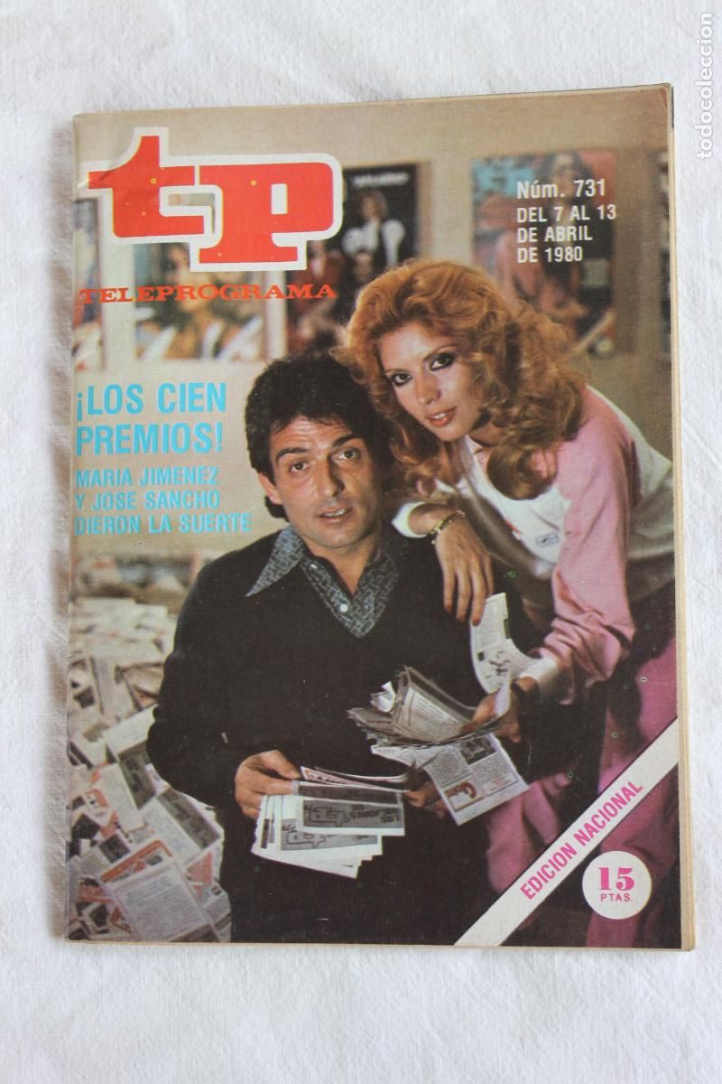 Coleccionismo de revistas y peri&oacute;dicos: TELEPROGRAMA N&ordm; 731 MARIA JIMENEZ Y JOSE SANCHEZ 1980