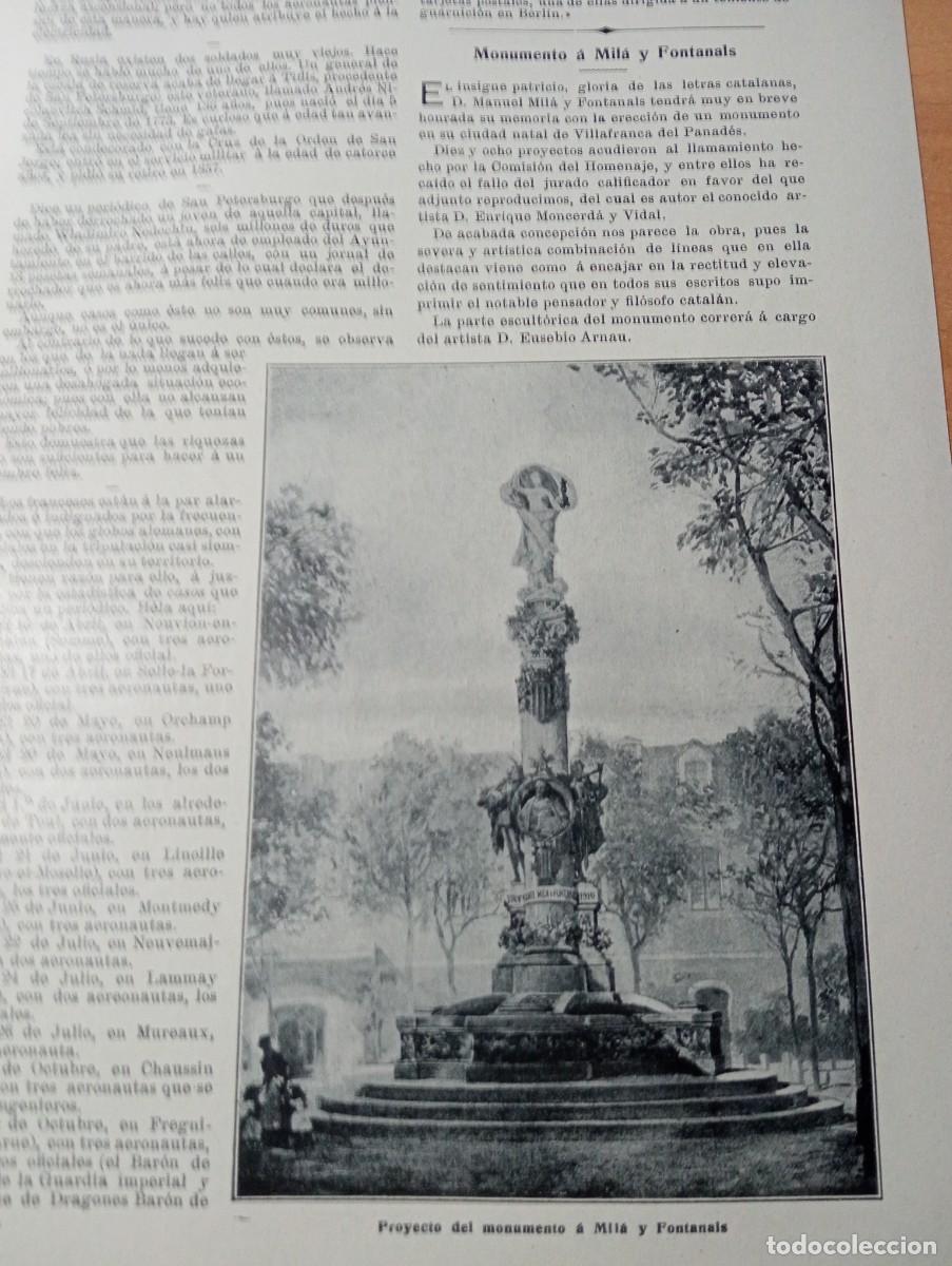 Coleccionismo de revistas y peri&oacute;dicos: REVISTA A&Ntilde;O 1909 MERCADO PLAZA ZOCODOVER TOLEDO LA ALIANZA DE SANT GERVASI MILA Y FONTANALS