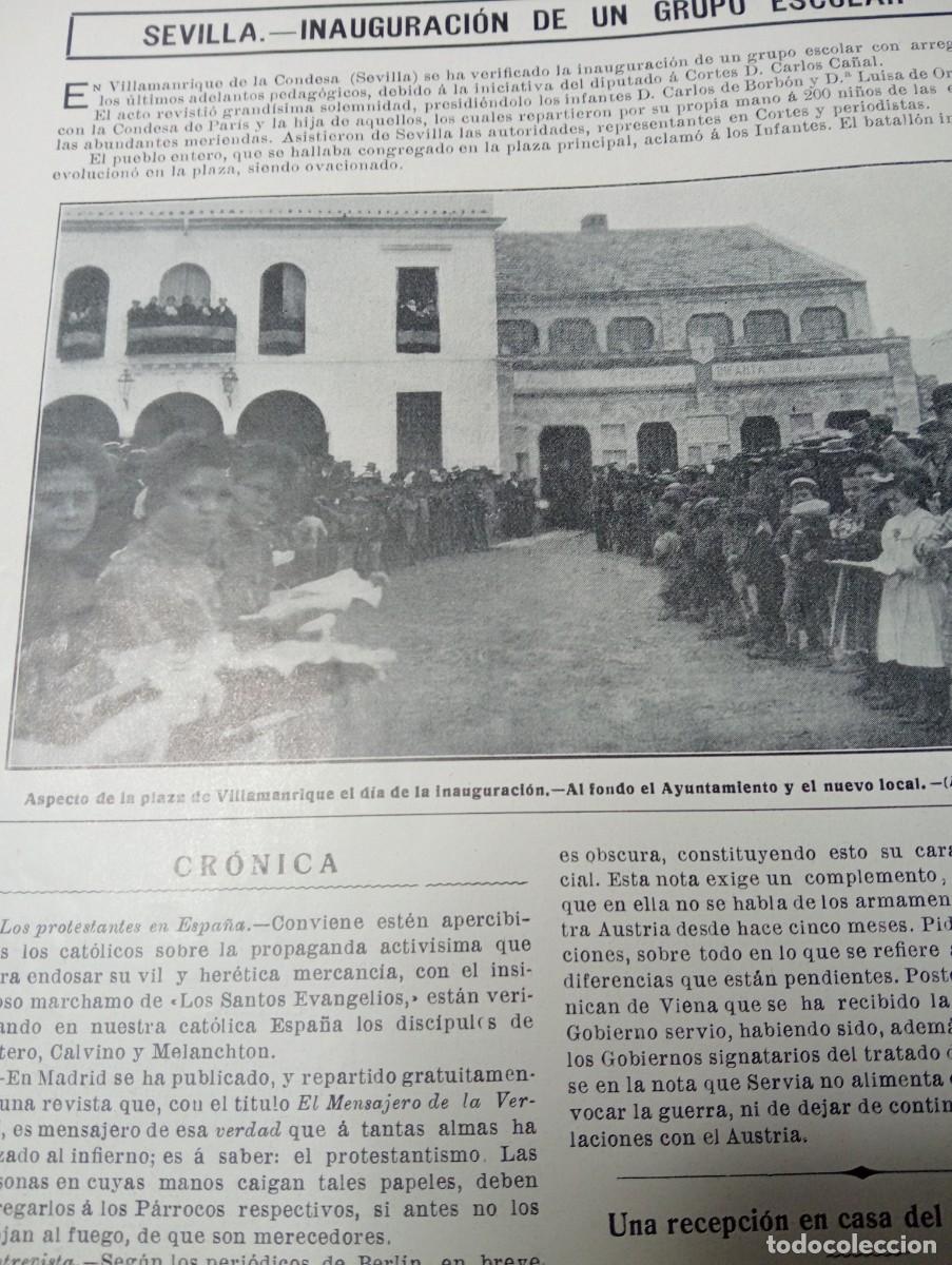 Coleccionismo de revistas y peri&oacute;dicos: REVISTA A&Ntilde;O 1909 SANT JULIA DE VILATORTA ESCUELA EN LA PLAZA VILLAMANRIQUE SEVILLA
