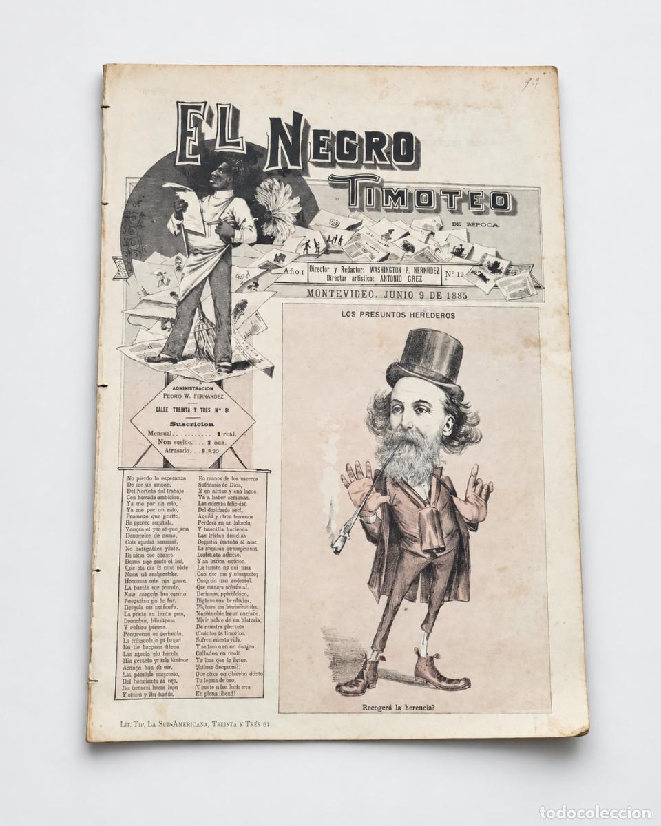 Coleccionismo de revistas y peri&oacute;dicos: El Negro Timoteo n&ordm;15 - prensa sat&iacute;rica, Montevideo 1895