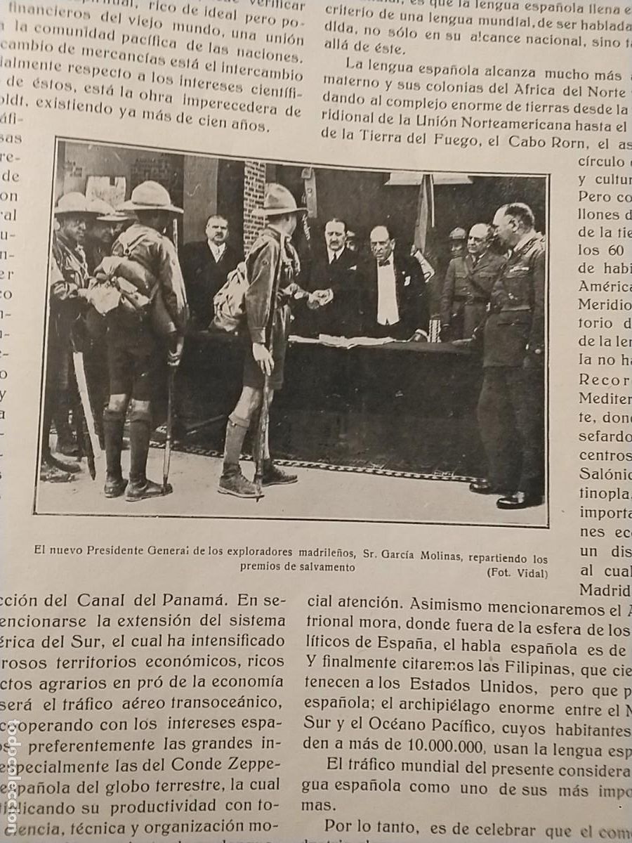 Coleccionismo de revistas y peri&oacute;dicos: NUEVO PRESIDENTE GENERAL EXPLORADORES MADRILE&Ntilde;OS SR.GARCIA MOLINAS HOJA REVISTA A&Ntilde;O 1924