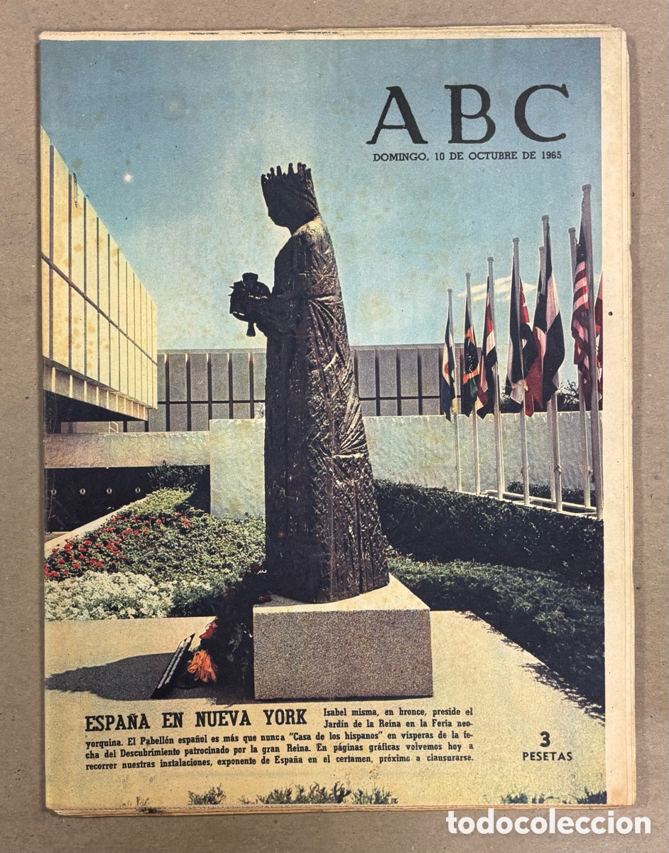 Coleccionismo de revistas y peri&oacute;dicos: ABC (10 OCTUBRE 1965) ESPA&Ntilde;A EN FERIA DE NUEVA YORK, HONGOS ALUCIN&Oacute;GENOS, ATL&Eacute;TICO MADRID LIDER