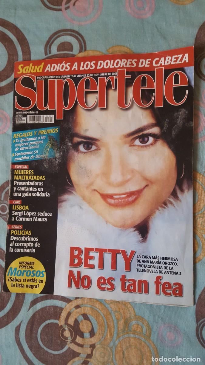 Coleccionismo de revistas y peri&oacute;dicos: Revista Supertele n&deg;505. Con car&aacute;tulas de cine, pasatiempos, recetas(ver foto con indice).A&ntilde;o 2001