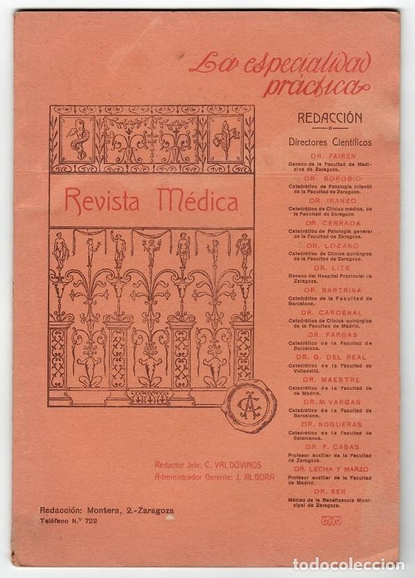 Collection Magazines and Newspapers: La especialidad pr&aacute;ctica &middot; Revista m&eacute;dica mensual / N&ordm; 6 A&ntilde;o I - Diciembre de 1913 / Muy escasa