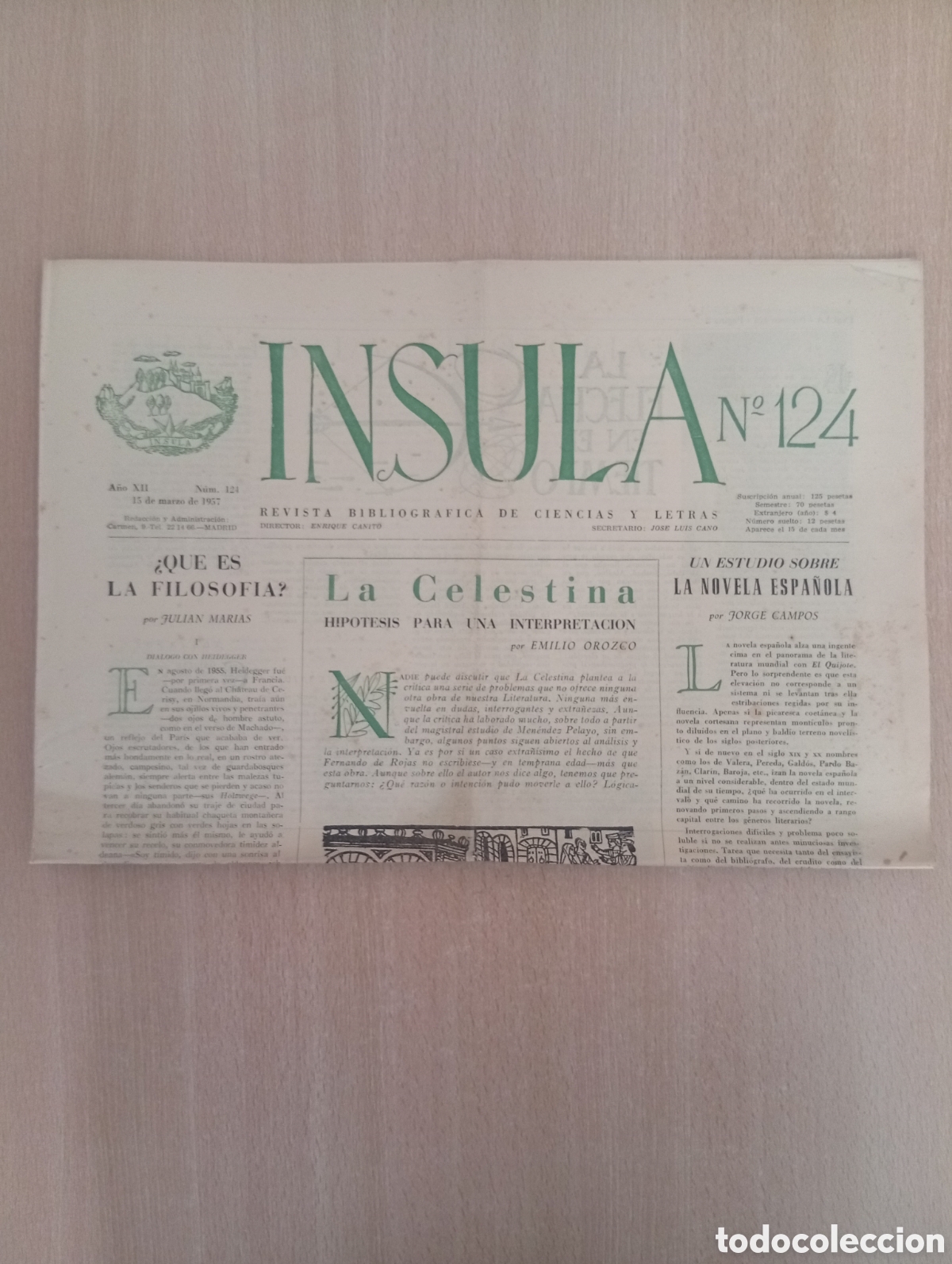 Collectionnisme de Revues et Journaux: INSULA. REVISTA BIBLIOGR&Aacute;FICA DE CIENCIAS Y LETRAS/ N&ordm; 124