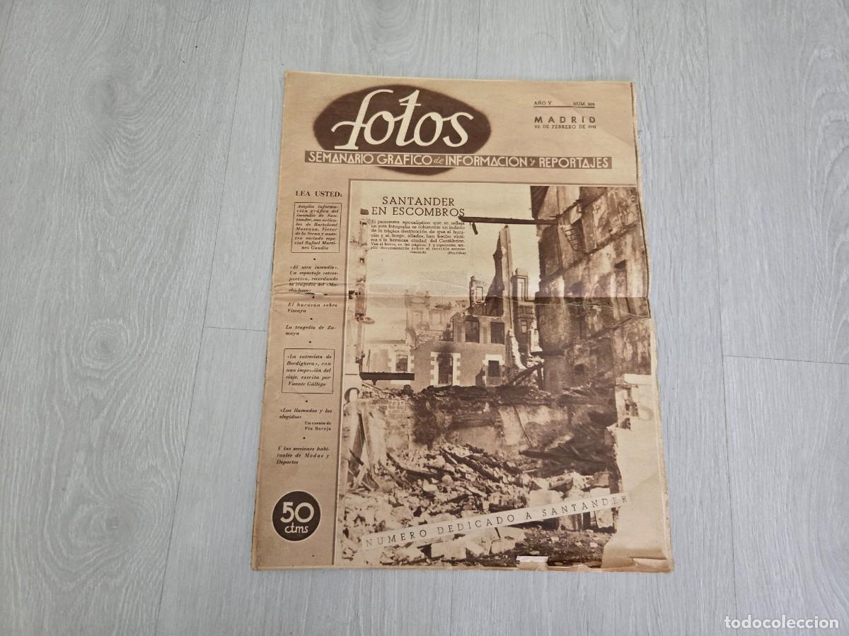 Coleccionismo de revistas y peri&oacute;dicos: FOTOS, SEMANARIO GRAFICO, NUMERO DEDICADO A SANTANDER, 1941