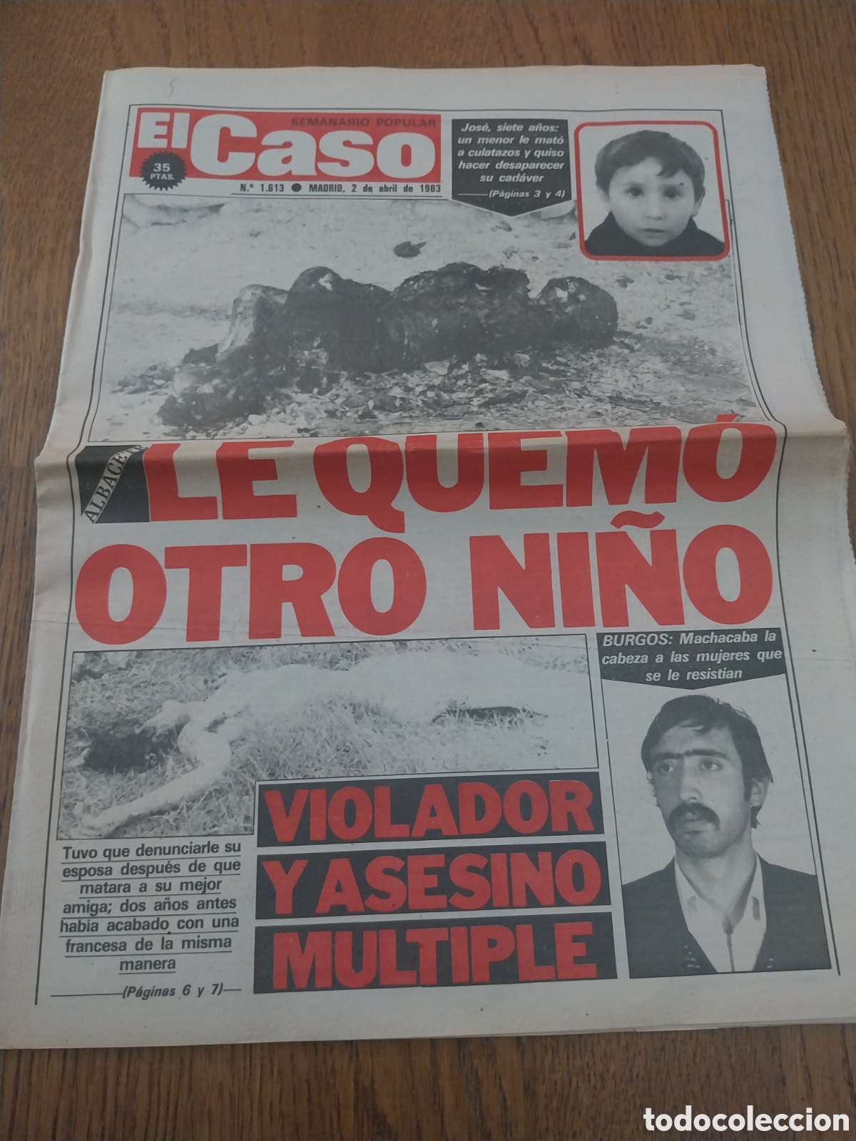 Colecionismo de Revistas e Jornais: EL CASO 1983 ALBACETE IZNAJAR BURGOS MANCHONES ZARAGOZA APARICIONES EN TORRENTE VALENCIA. CORIA TV