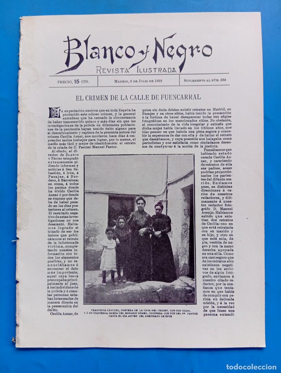 Coleccionismo de revistas y peri&oacute;dicos: BLANCO Y NEGRO. N&ordm; 584. A&Ntilde;O 1902. LOS CAMPESINOS DE JEREZ. EL MONTE ULIA. LA CORTE DE SAN SEB.. LEER