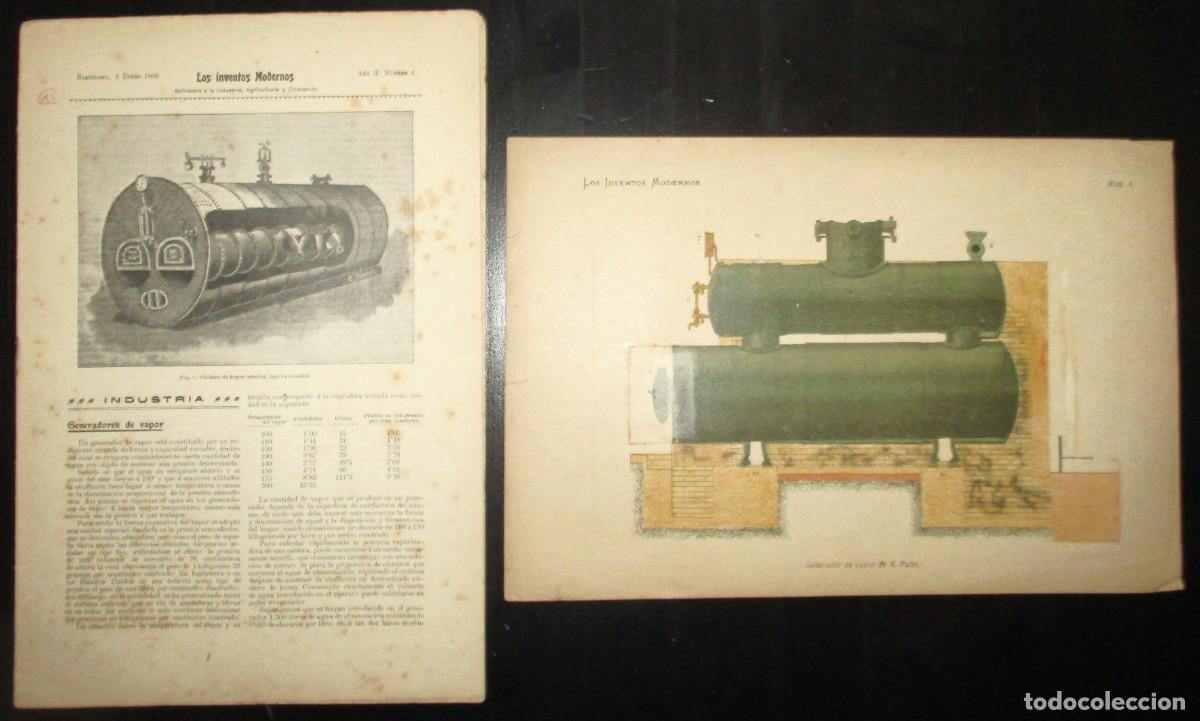 Sammeln von Zeitschriften und Zeitungen: LOS INVENTOS MODERNOS. REVISTA INDUSTRIAL ILUSTRADA CON L&Aacute;MINA DESMONTABLE DE GENERADOR DE VAPOR.