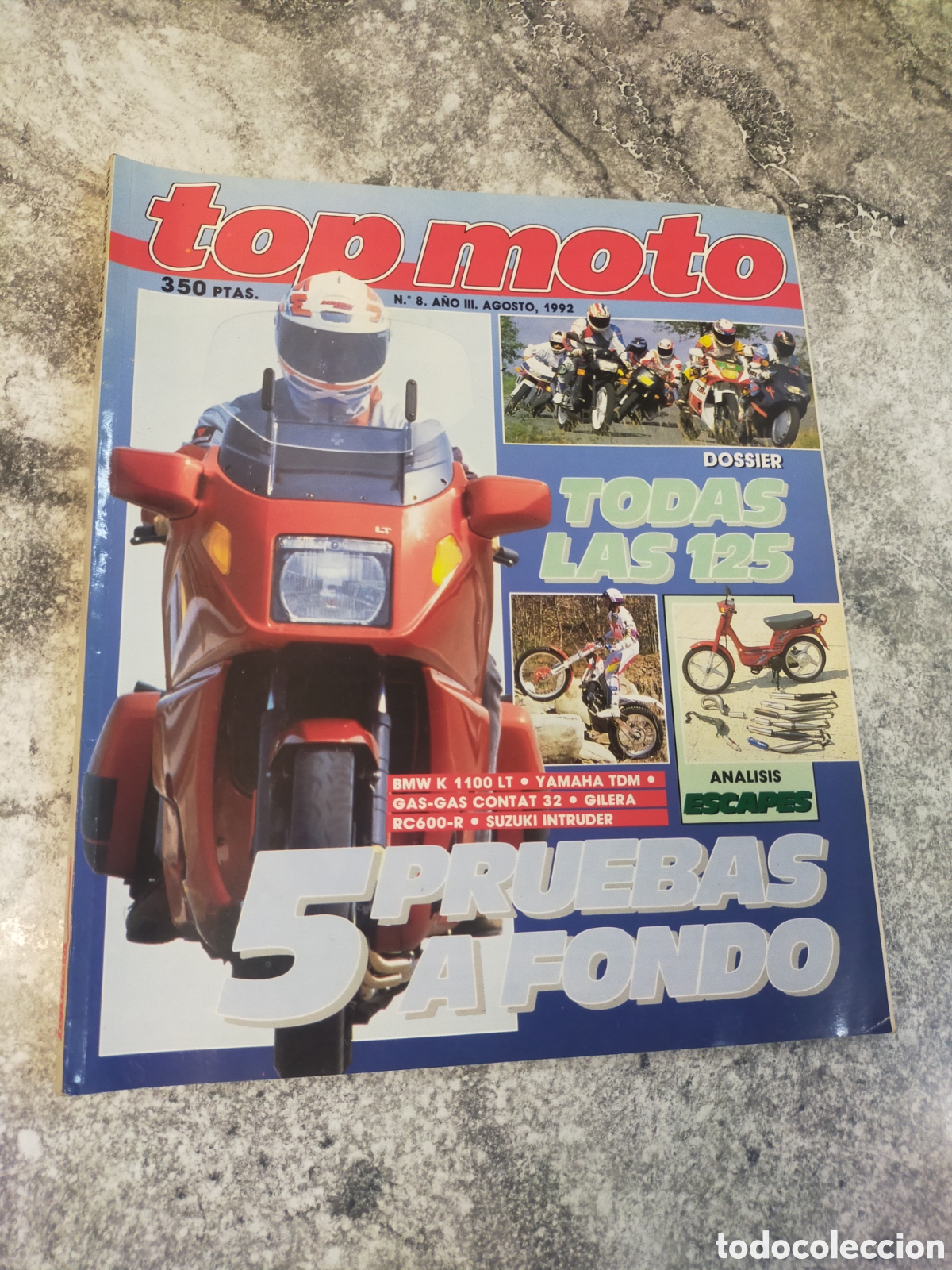 Sammeln von Zeitschriften und Zeitungen: revista Top Moto (N.&ordm; 8, A&ntilde;o III, de agosto de 1992)
