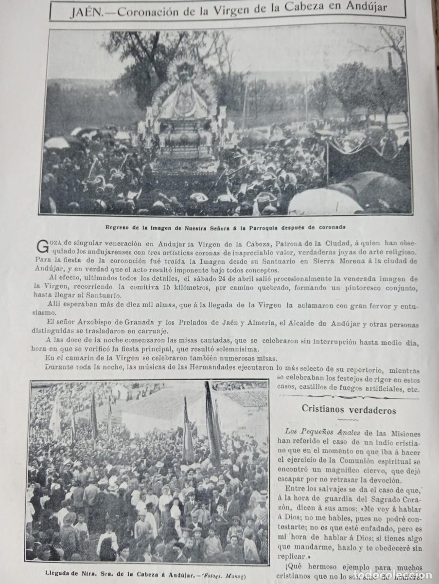 Coleccionismo de revistas y peri&oacute;dicos: REVISTA A&Ntilde;O 1909 BEATIFICACION DE JUAN DE EUDES CORONACION DE LA VIRGEN DE LA CABEZA EN ANDUJAR JAEN