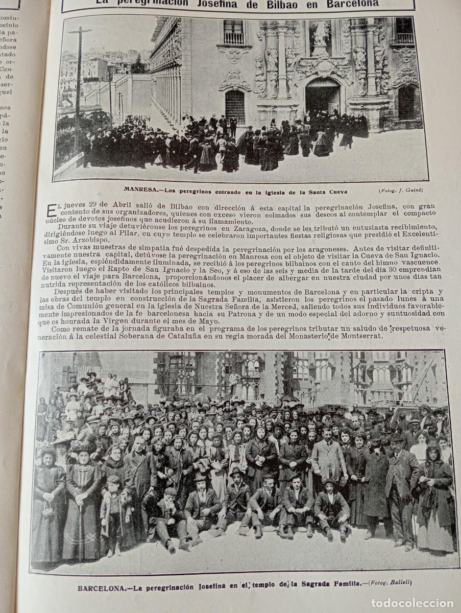 Coleccionismo de revistas y peri&oacute;dicos: REVISTA A&Ntilde;O 1909 PEREGRINACION JOSEFINA A LA SAGRADA FAMILIA DE GAUDI BARCELONA IGNACIO DE LOYOLA