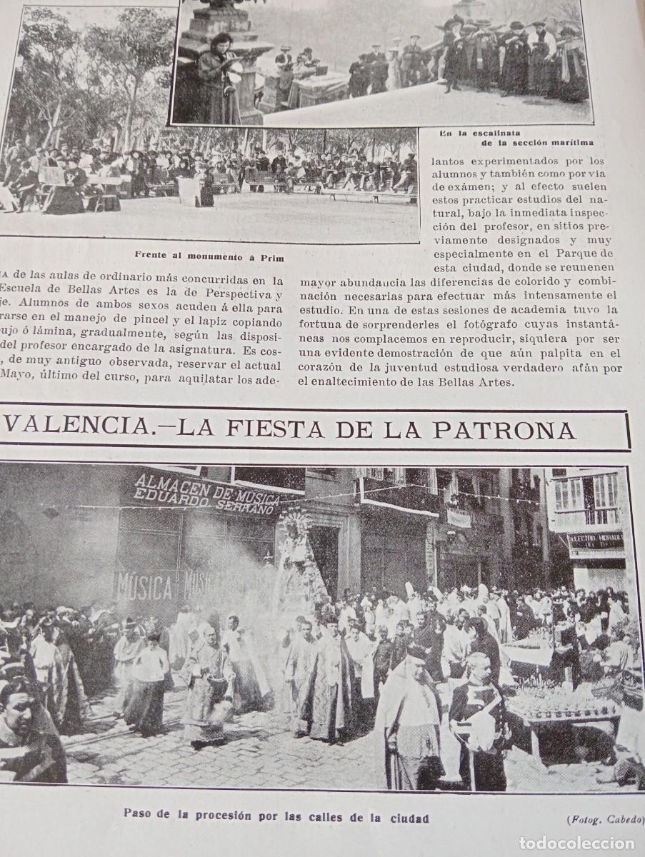 Coleccionismo de revistas y peri&oacute;dicos: REVISTA A&Ntilde;O 1909 ANGELES CALVET DE HARO DOLORS MONSERDA JOAN ALCOVER PATRONA DE VALENCIA